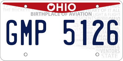OH license plate GMP5126