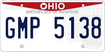 OH license plate GMP5138