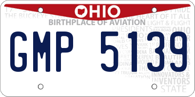 OH license plate GMP5139