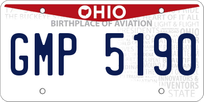OH license plate GMP5190