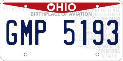 OH license plate GMP5193