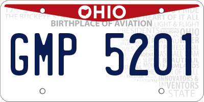 OH license plate GMP5201