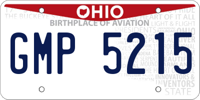 OH license plate GMP5215