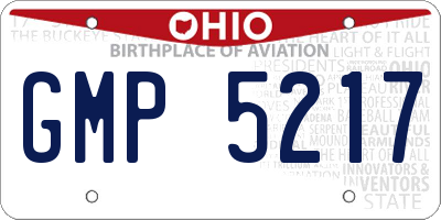 OH license plate GMP5217