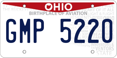 OH license plate GMP5220