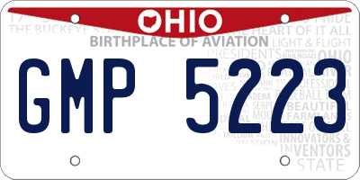 OH license plate GMP5223