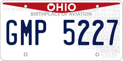 OH license plate GMP5227