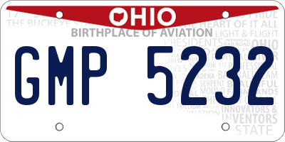 OH license plate GMP5232