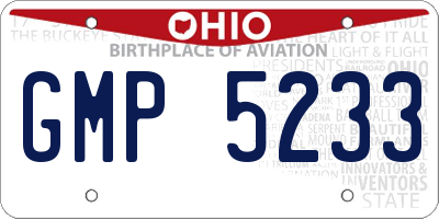 OH license plate GMP5233