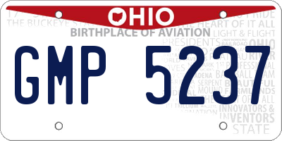 OH license plate GMP5237