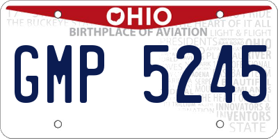OH license plate GMP5245