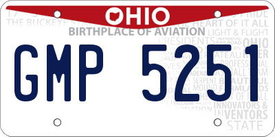OH license plate GMP5251