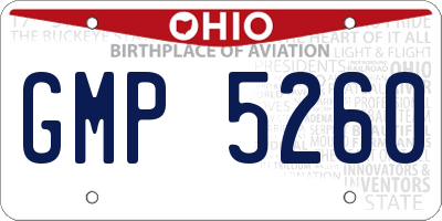 OH license plate GMP5260