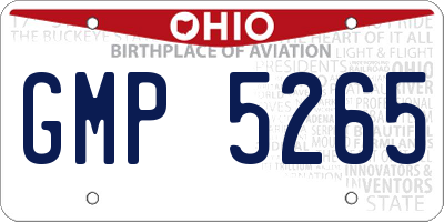 OH license plate GMP5265