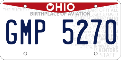 OH license plate GMP5270