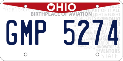 OH license plate GMP5274