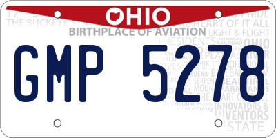 OH license plate GMP5278