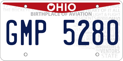 OH license plate GMP5280