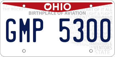 OH license plate GMP5300