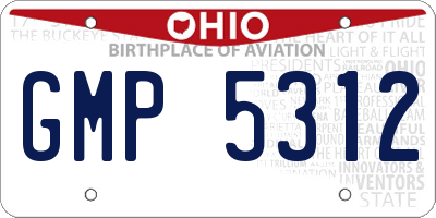 OH license plate GMP5312