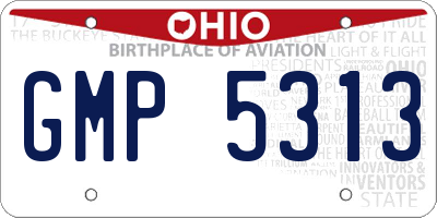 OH license plate GMP5313