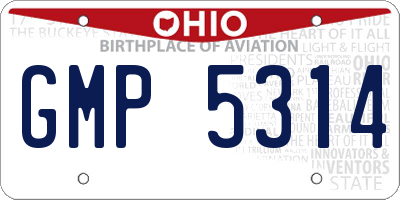 OH license plate GMP5314