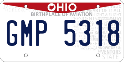 OH license plate GMP5318