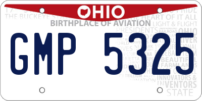 OH license plate GMP5325