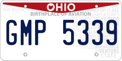OH license plate GMP5339