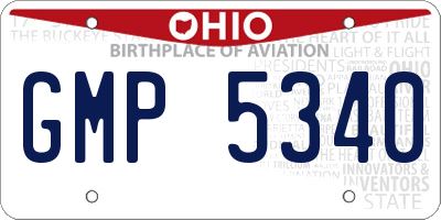 OH license plate GMP5340