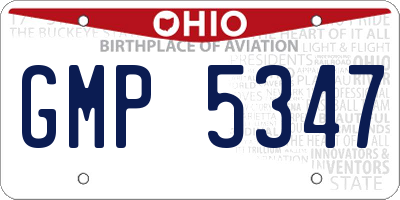 OH license plate GMP5347