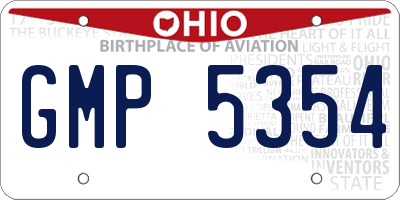 OH license plate GMP5354