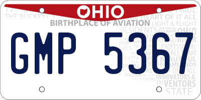 OH license plate GMP5367