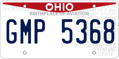 OH license plate GMP5368