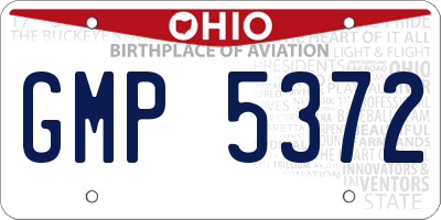 OH license plate GMP5372
