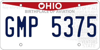OH license plate GMP5375