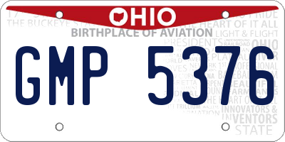 OH license plate GMP5376