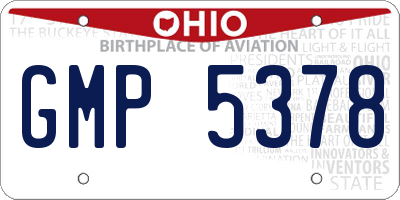 OH license plate GMP5378