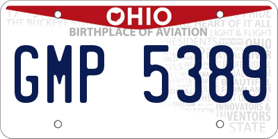 OH license plate GMP5389