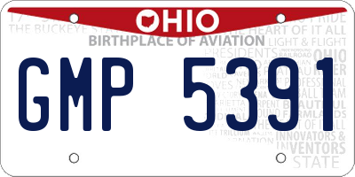 OH license plate GMP5391