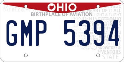 OH license plate GMP5394