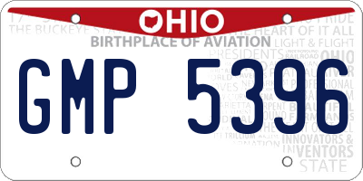 OH license plate GMP5396