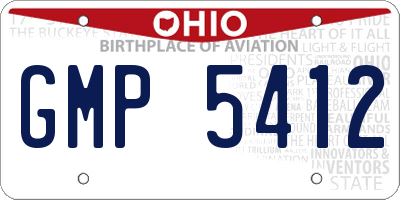OH license plate GMP5412