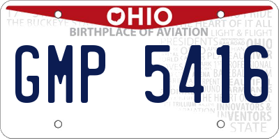 OH license plate GMP5416