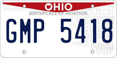 OH license plate GMP5418