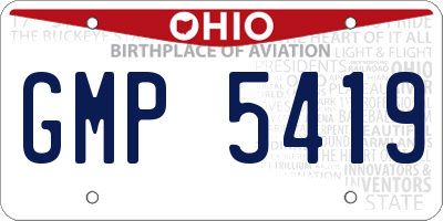 OH license plate GMP5419