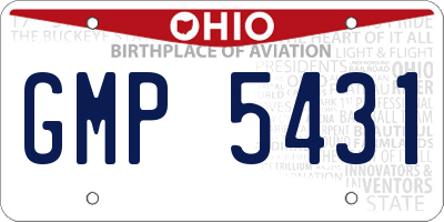 OH license plate GMP5431