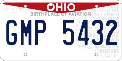 OH license plate GMP5432