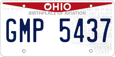 OH license plate GMP5437