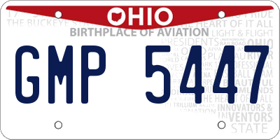 OH license plate GMP5447